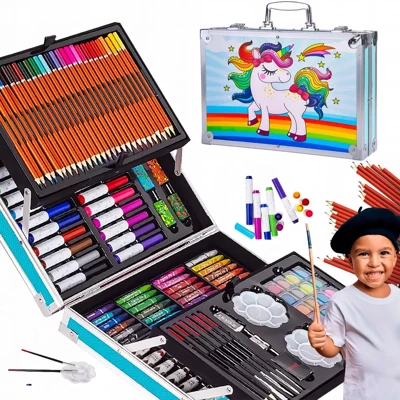 Outlet - Zestaw Artystyczny do Malowania Rysowania Walizka dla Dziewczynki 145w1